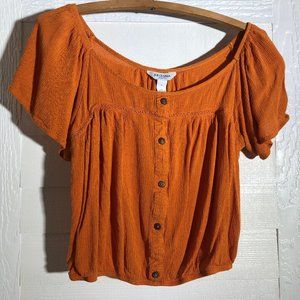 Arizona Orange Cropped Blouse